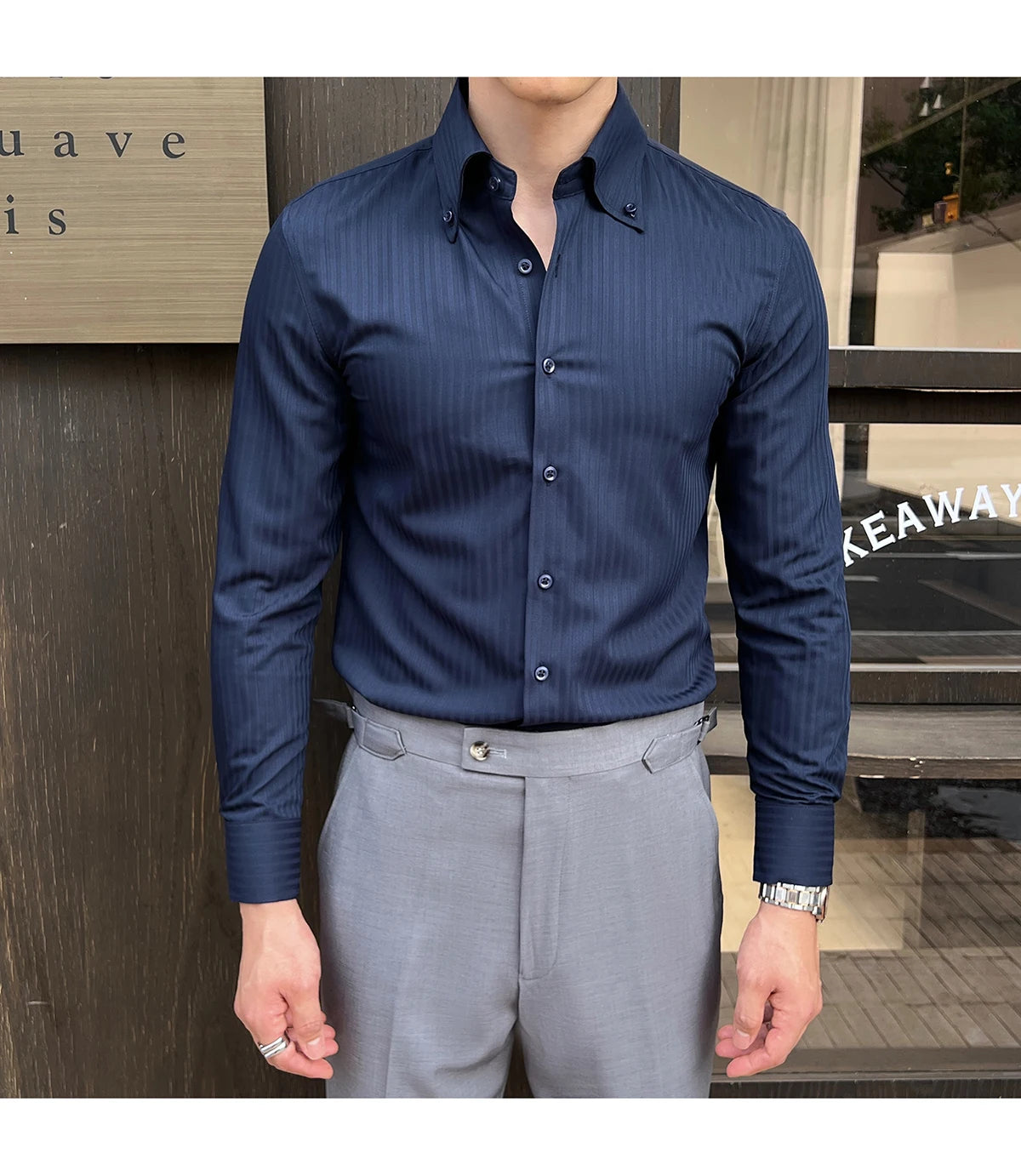 Men Slim Striped Shirt