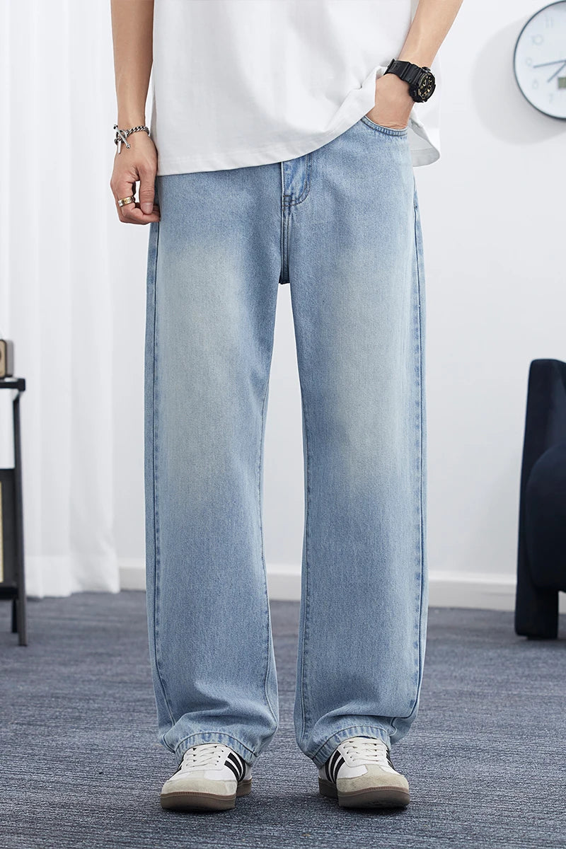 بنطلون جينز كوري فضفاض للرجال