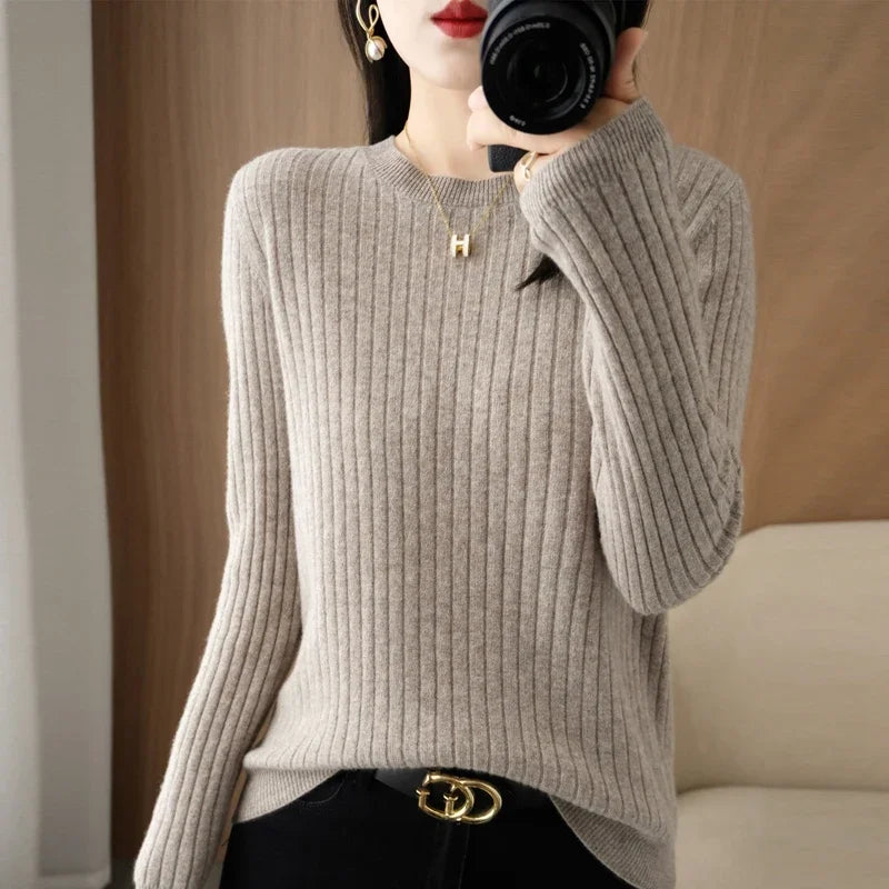 Women's Autumn Stripe Knit Pullover