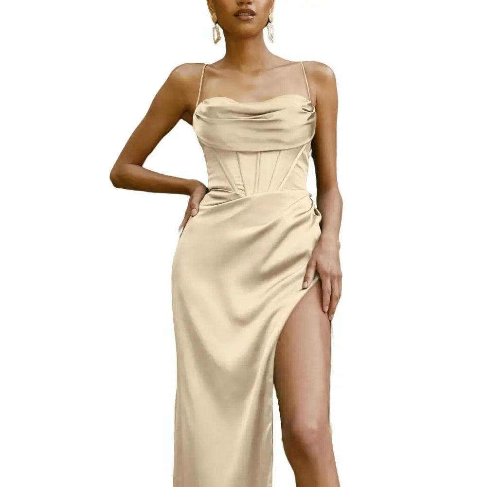 Women's Satin Corset Evening Dress
