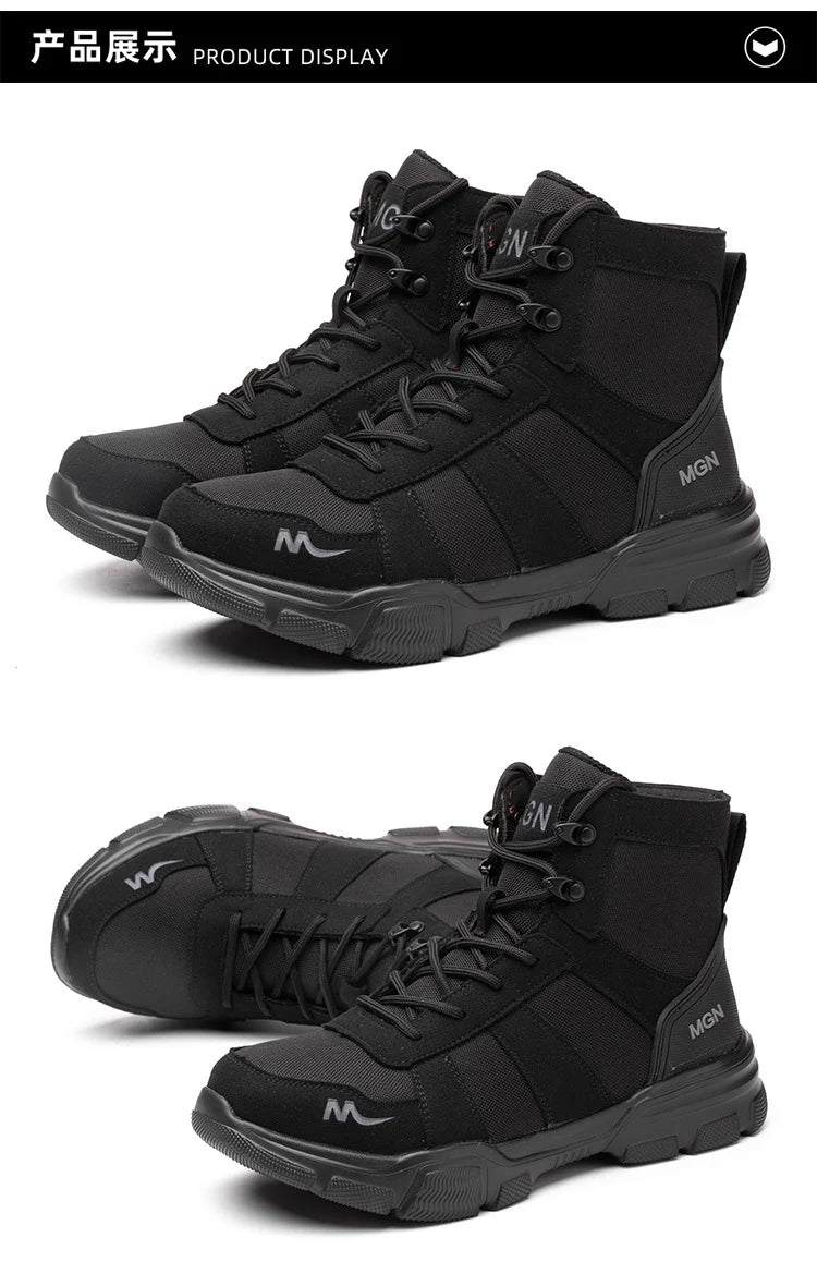 أحذية أمان نسائية بأزرار دوارة للعمل