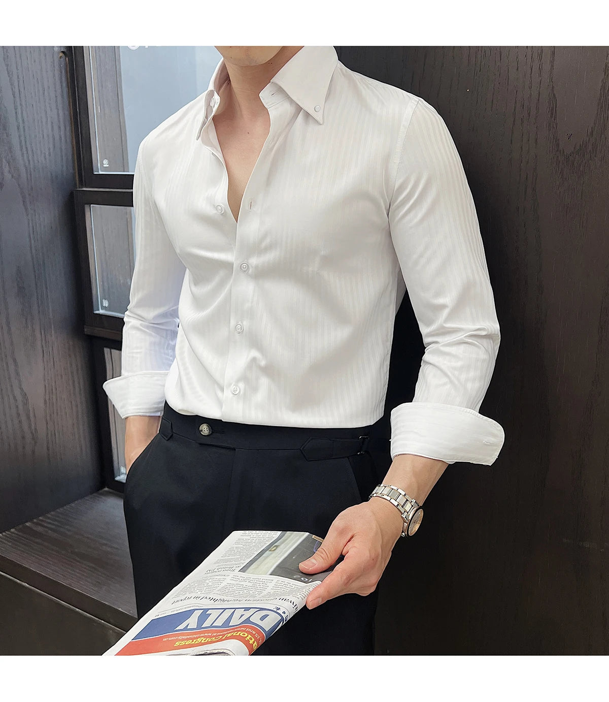Men Slim Striped Shirt