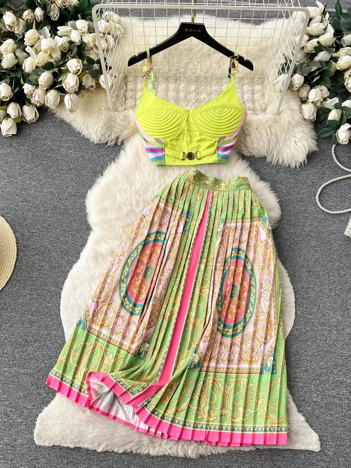 Women's Crop Top & Skirt Set