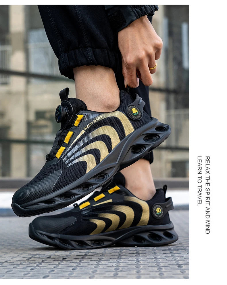 أحذية أمان خفيفة الوزن للرجال مزودة بإبزيم دوار