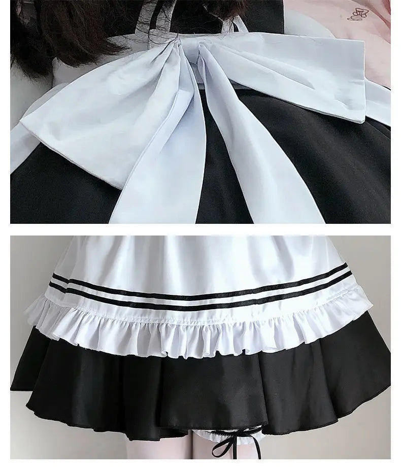 Black White Lolita Maid Costume