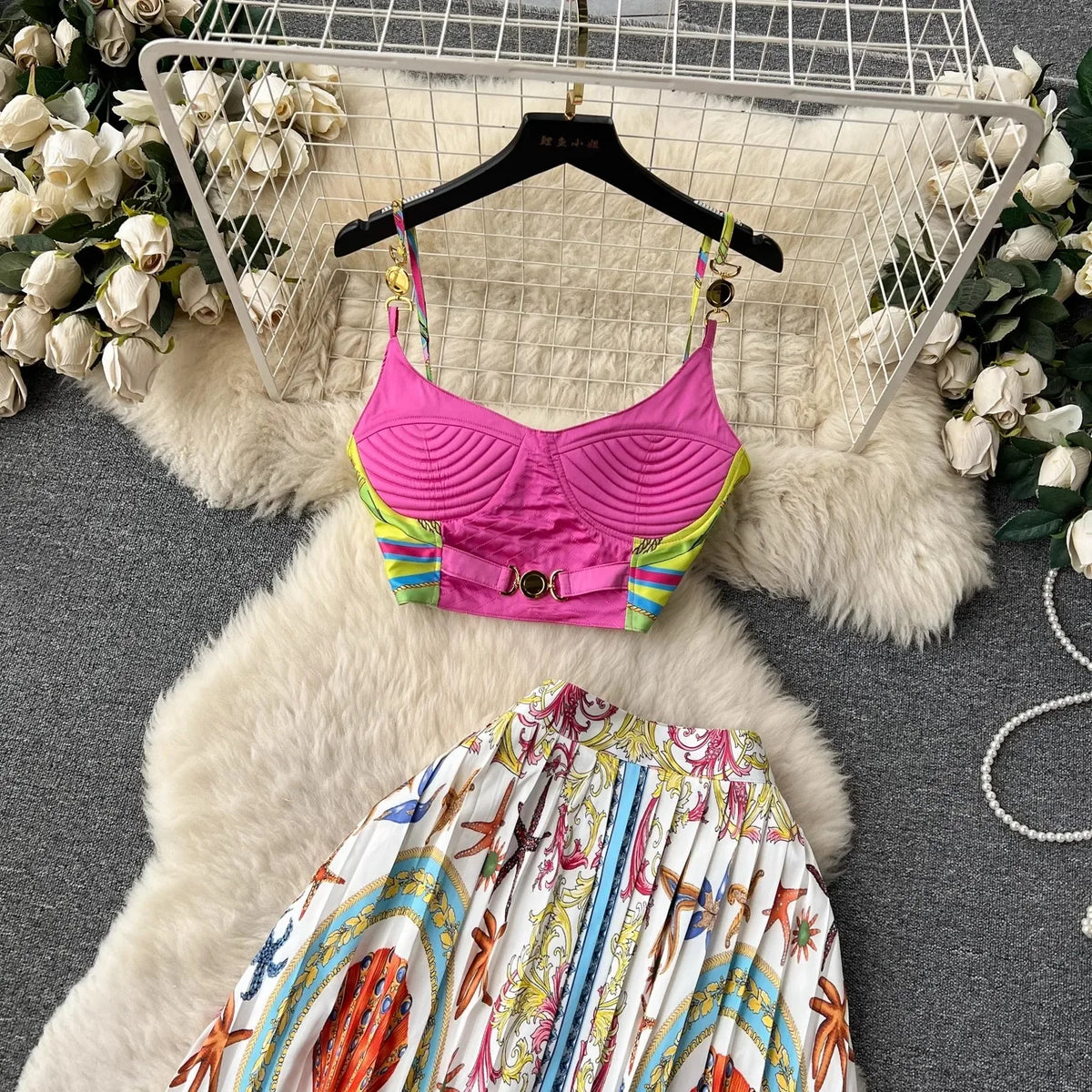 Women's Crop Top & Skirt Set