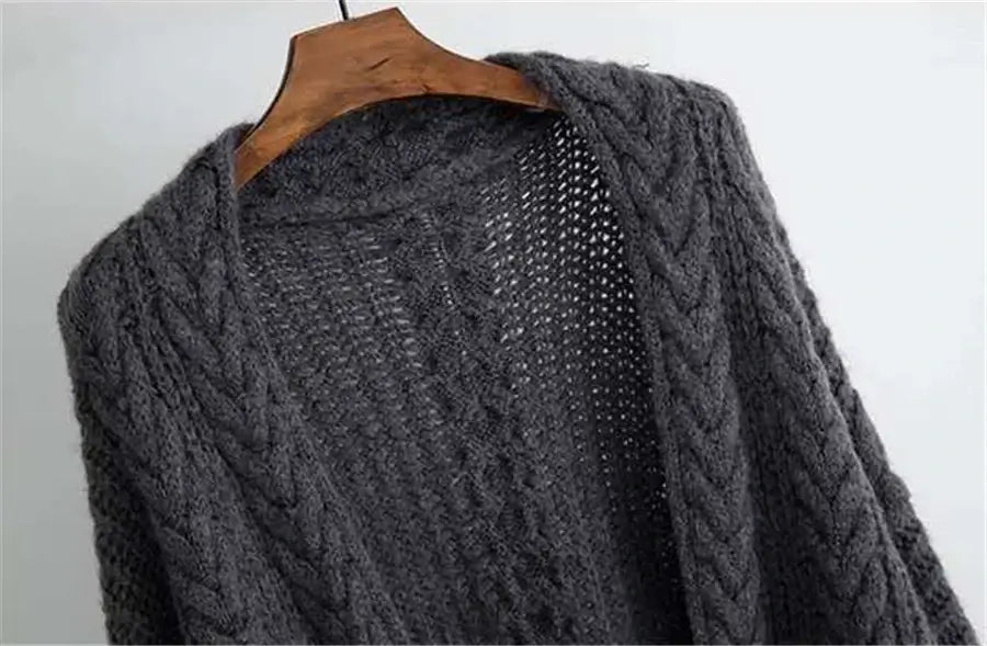 Women Hollow V-Neck Knit Cardigan