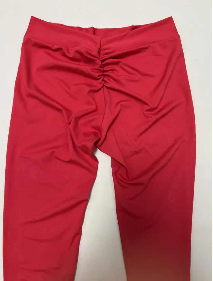 بنطلون يوجا نسائي بخصر مرتفع وظهر على شكل حرف V