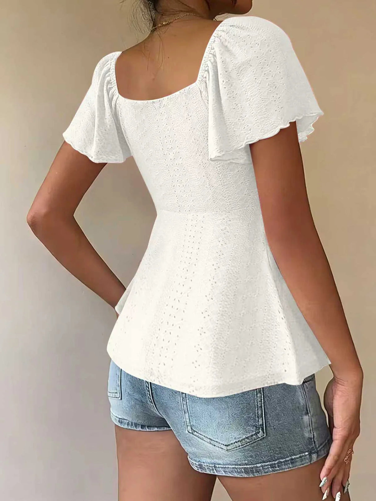 Luna Lace-Up V-Neck Blouse
