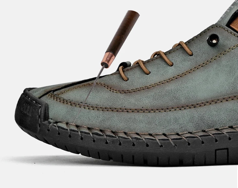 حذاء كاجوال رجالي مصنوع يدويًا من الجلد