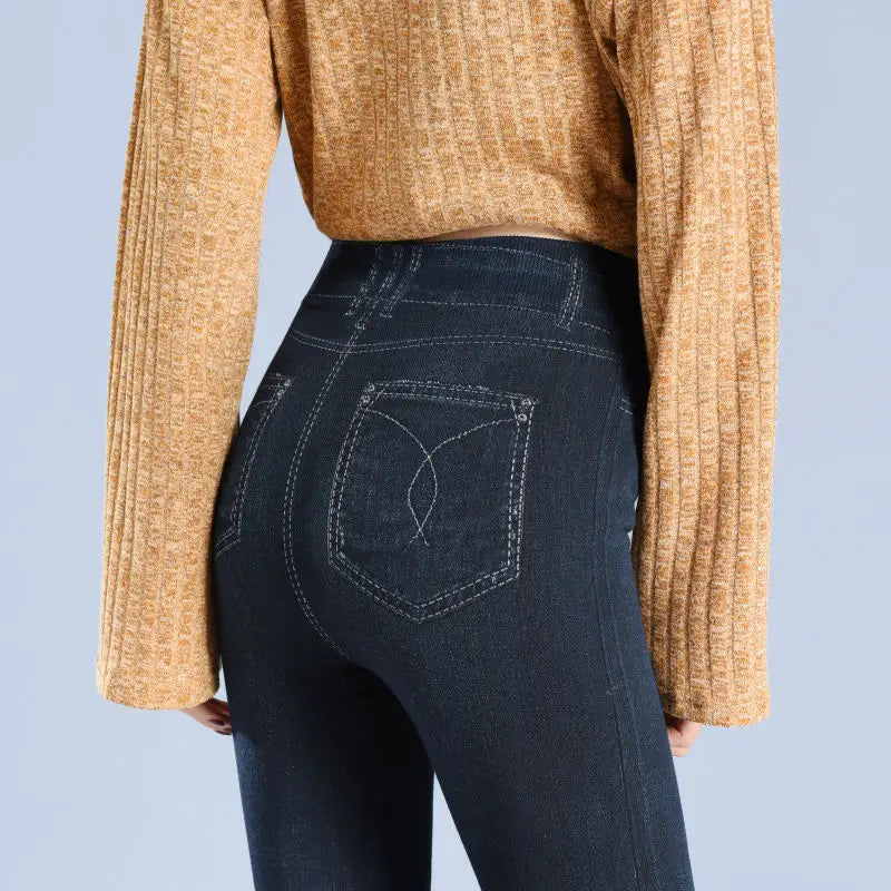 Women Faux Denim Leggings