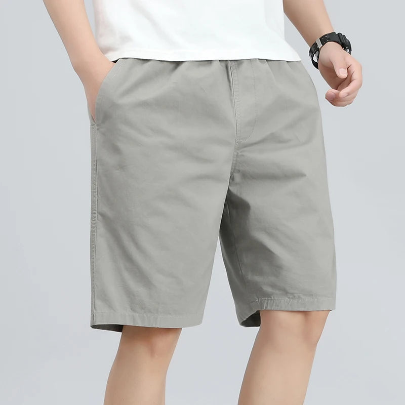 Plus Size Men's Cotton Knee Shorts – Summer Casual