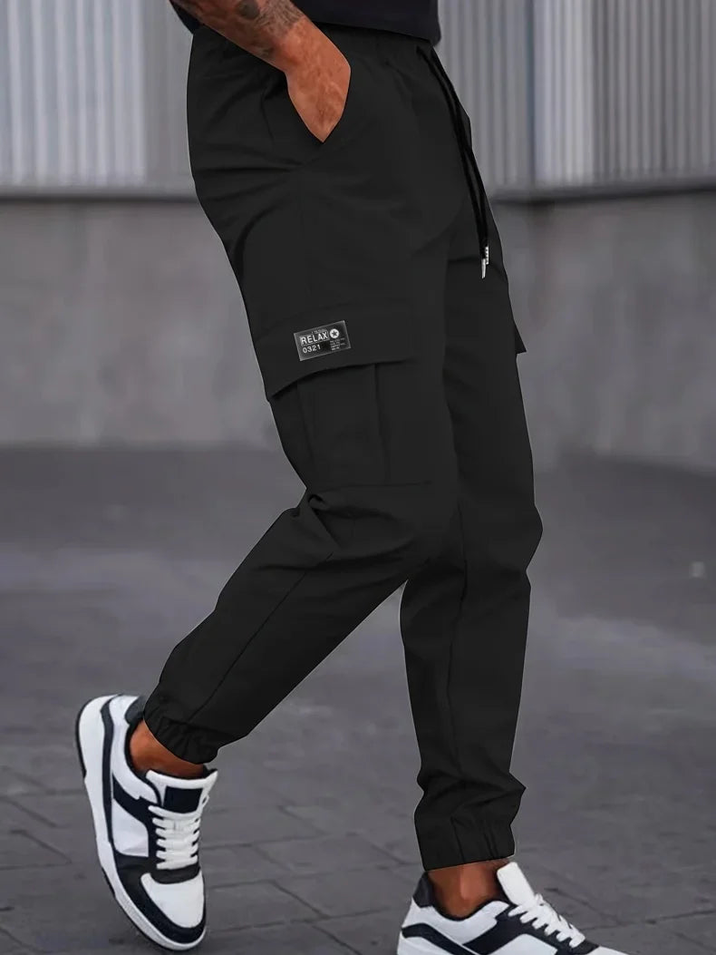 بنطلون كارغو رجالي من الحرير الجليدي للتبريد