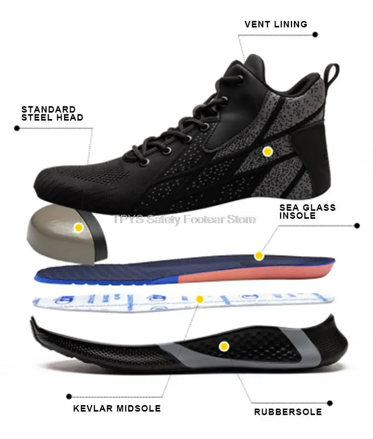 أحذية أمان عالية الجودة للرجال غير قابلة للتدمير
