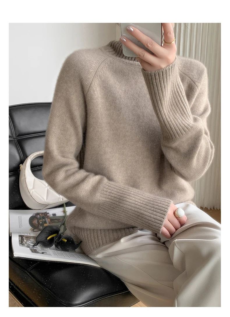Women's Loose Turtleneck Cashmere Sweater