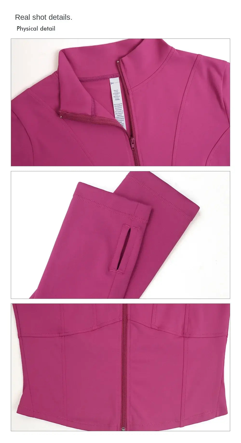 سترة يوجا نسائية بسحاب وقصة ضيقة