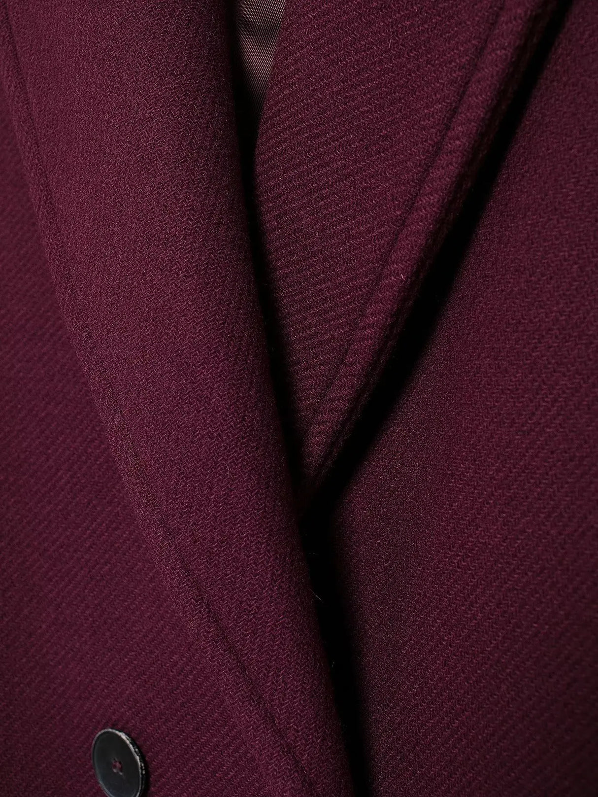 Burgundy Woolen Double Breasted Winter Coat