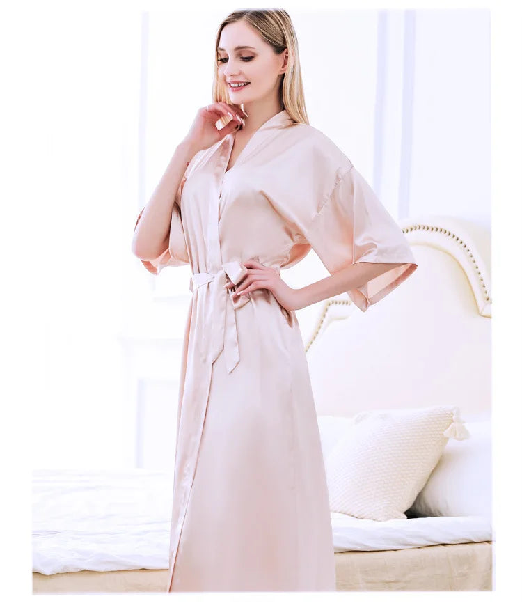 Luna Satin Belted Robe