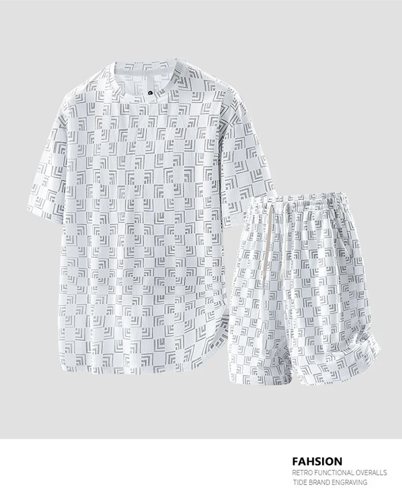 طقم رياضي صيفي للرجال بمقاسات كبيرة