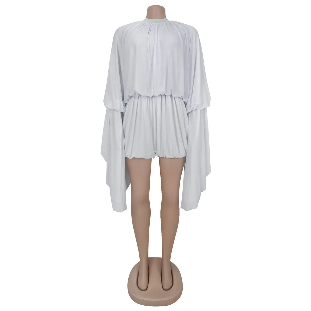 SculptEase™ – جمبسوت ضيق بأكمام واسعة ومكشكشة (مطاطي، أنيق، وملائم للانحناءات)