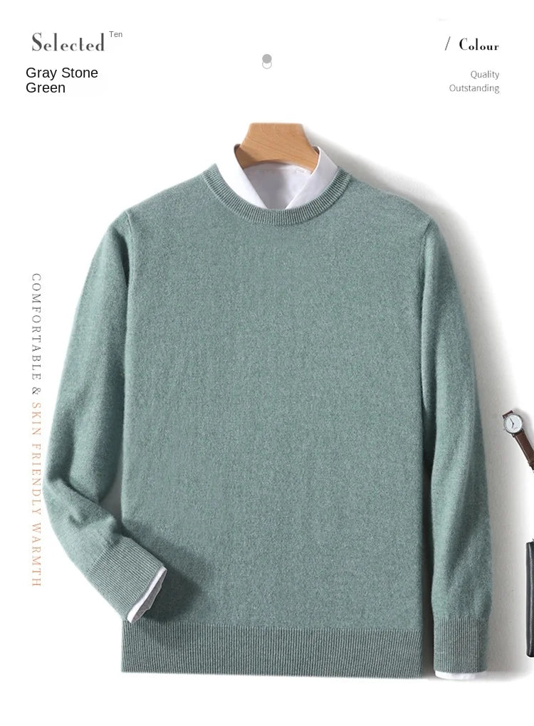 Men's Merino Wool Round Neck Sweater