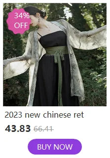 2023 new Chinese retro three-piece Hanfu outfit for women with a stylish black dress and elegant green belt.