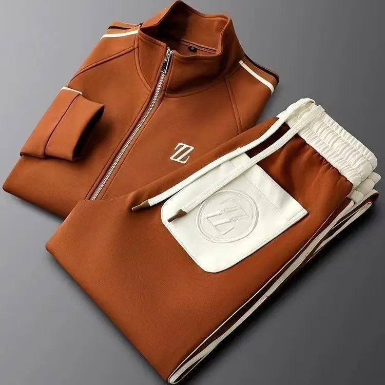 Men's Embroidered Sports Jacket & Pants Set