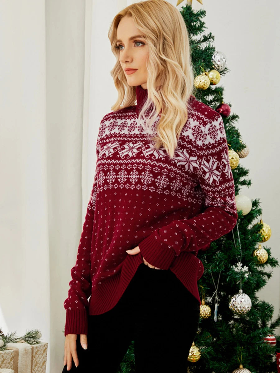 Women Christmas Print Sweater