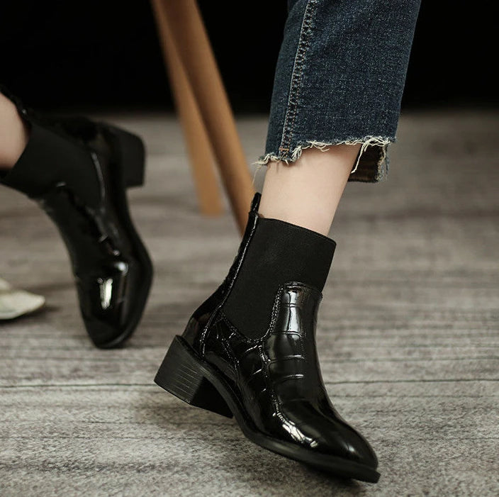 Women Pointed Toe High Heel Work Booties – Short Ankle Shoes