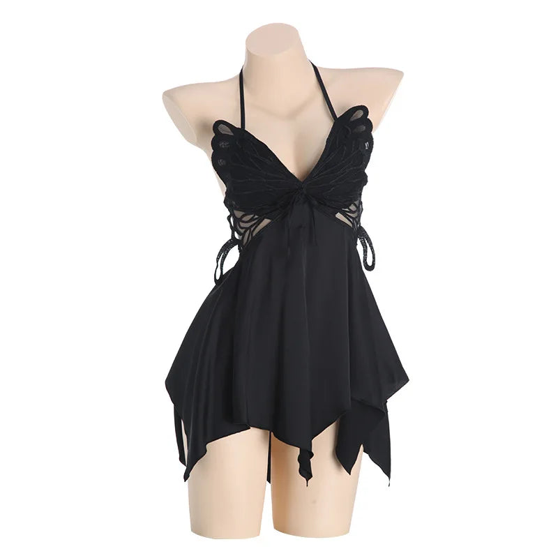 طقم نوم نسائي مع روب فيونكة