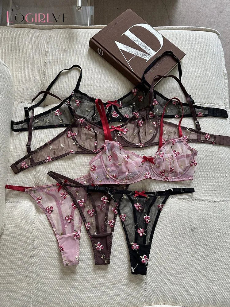 French Lace Push Up Bra Set