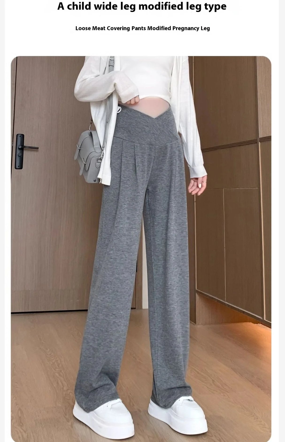 Wide-Leg Low-Waist Maternity Pants