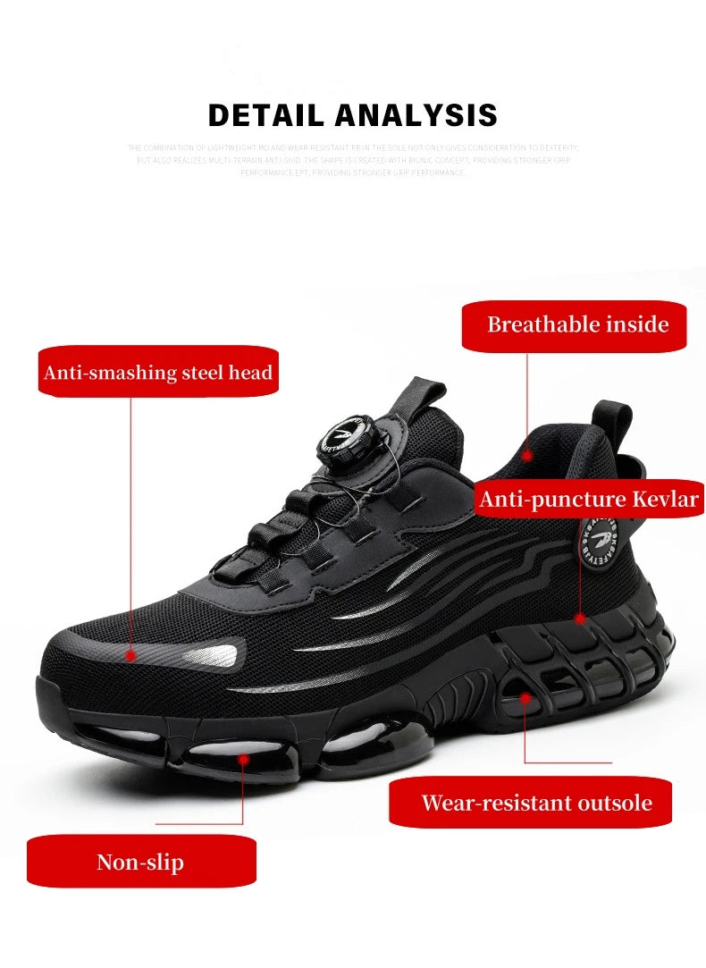 أحذية أمان نسائية شبكية قابلة للتهوية بأصابع فولاذية