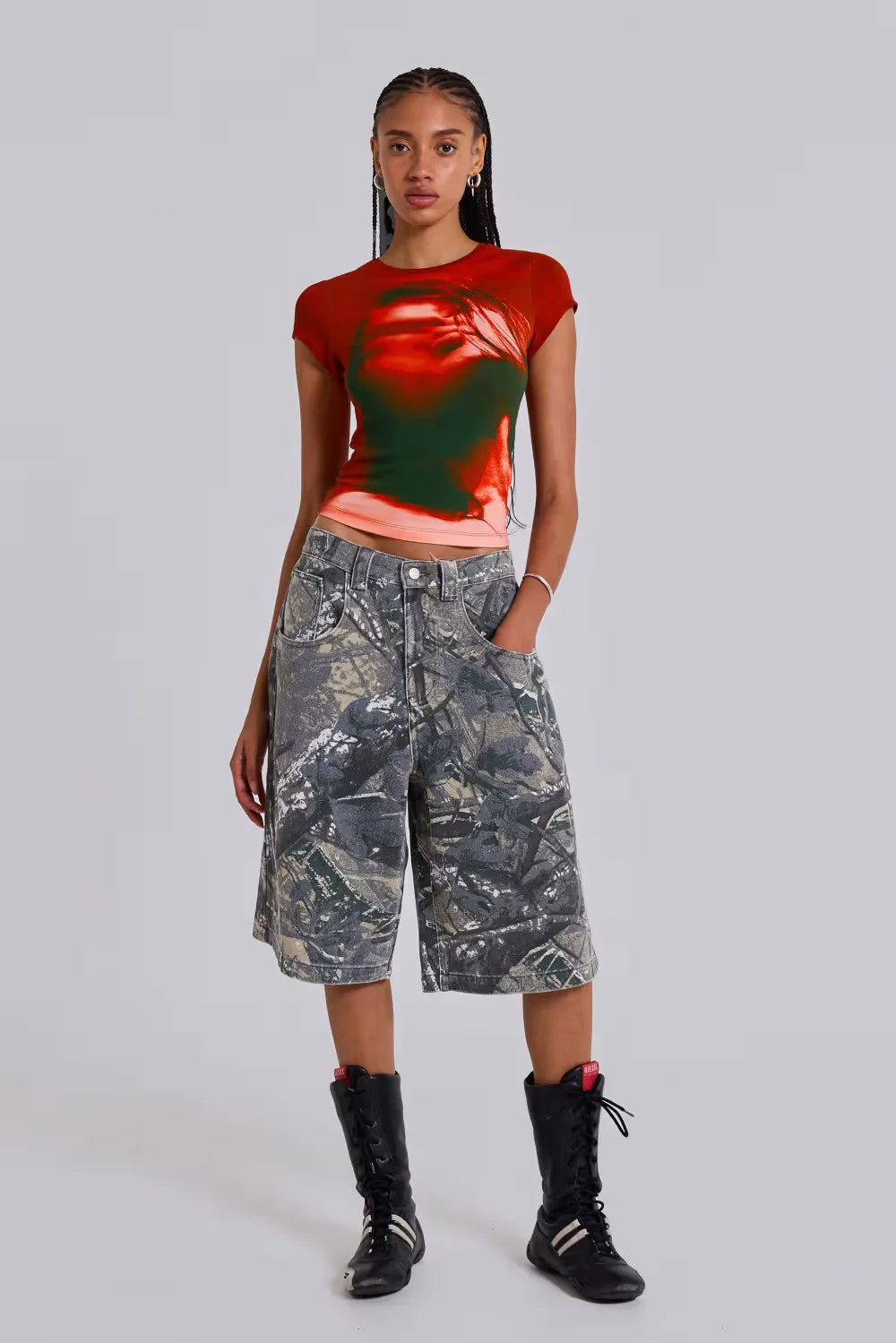Women Camouflage Streetwear Jeans