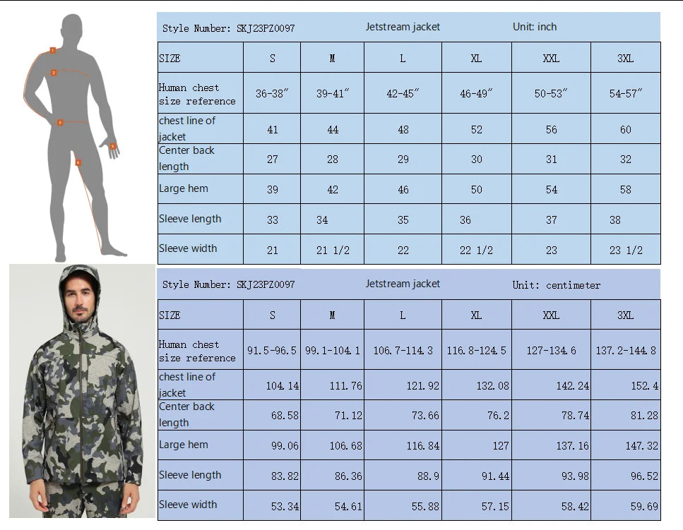 Men Windproof Waterproof Hunting Jacket