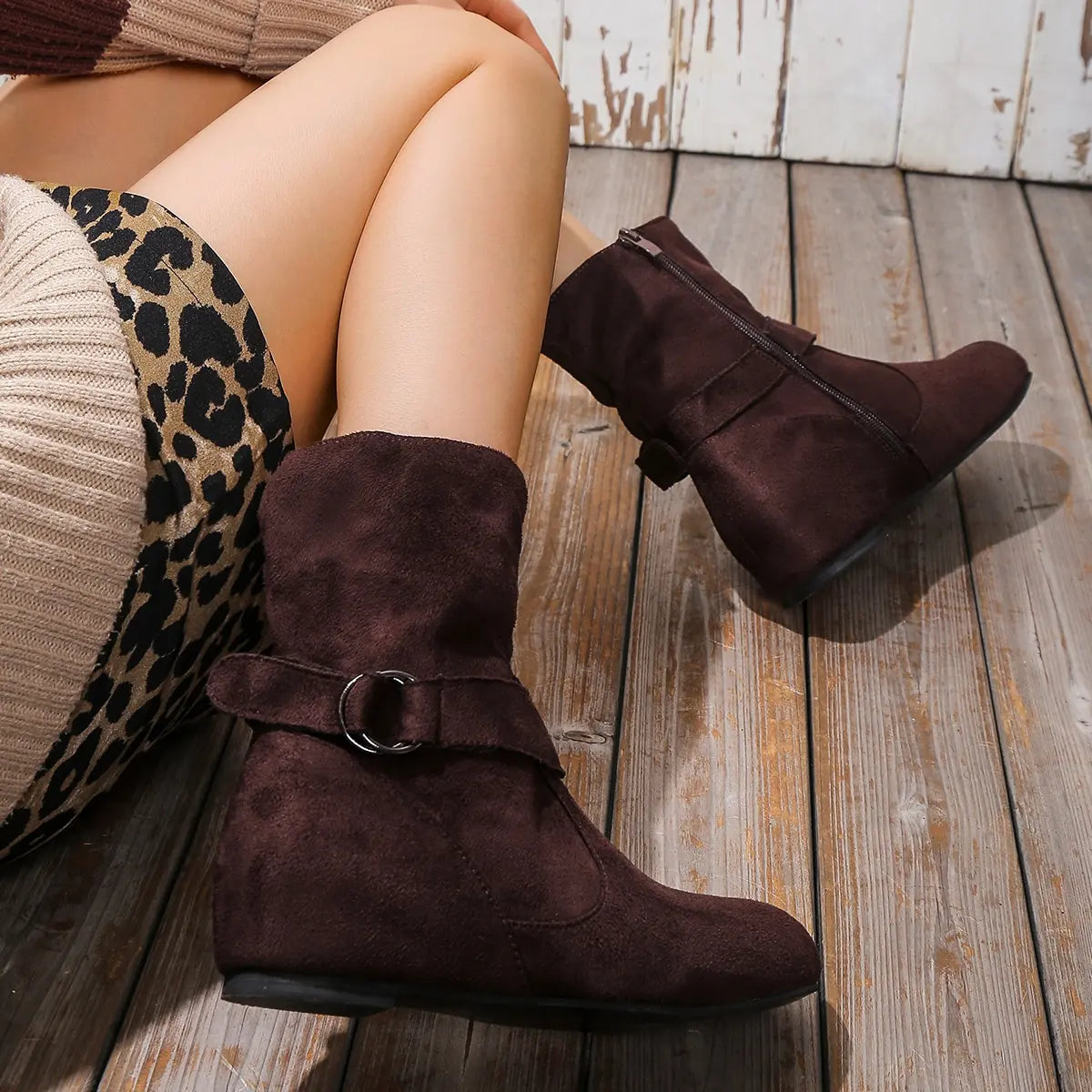 Women Ankle Boots Square Heel Trendy Boots