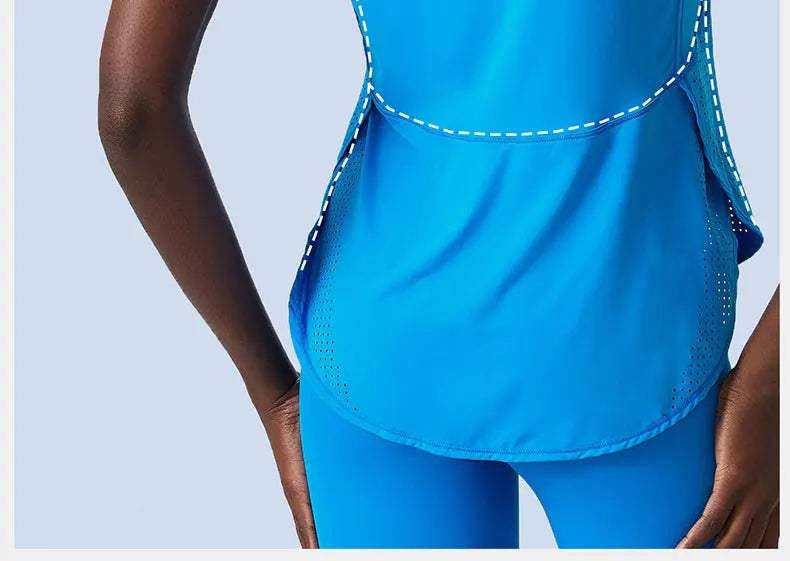 بلوزة رياضية نسائية فضفاضة بدون أكمام