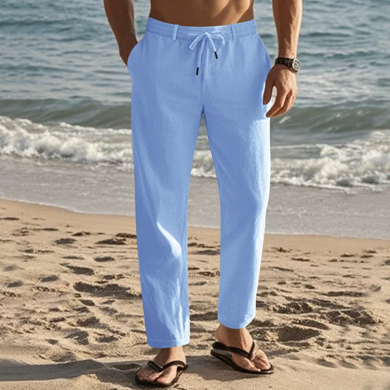 Men Cotton Linen Straight Pants