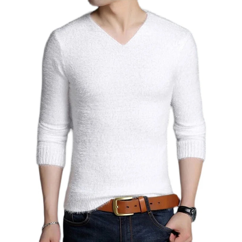 Men's Plus Size V-Neck Jumper