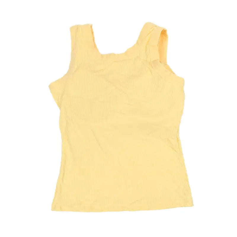 SlimCotz™ padded cotton spaghetti camisole in soft yellow, breathable summer vest for women.