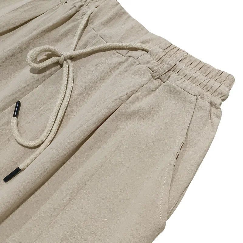 Men Cotton Linen Straight Pants