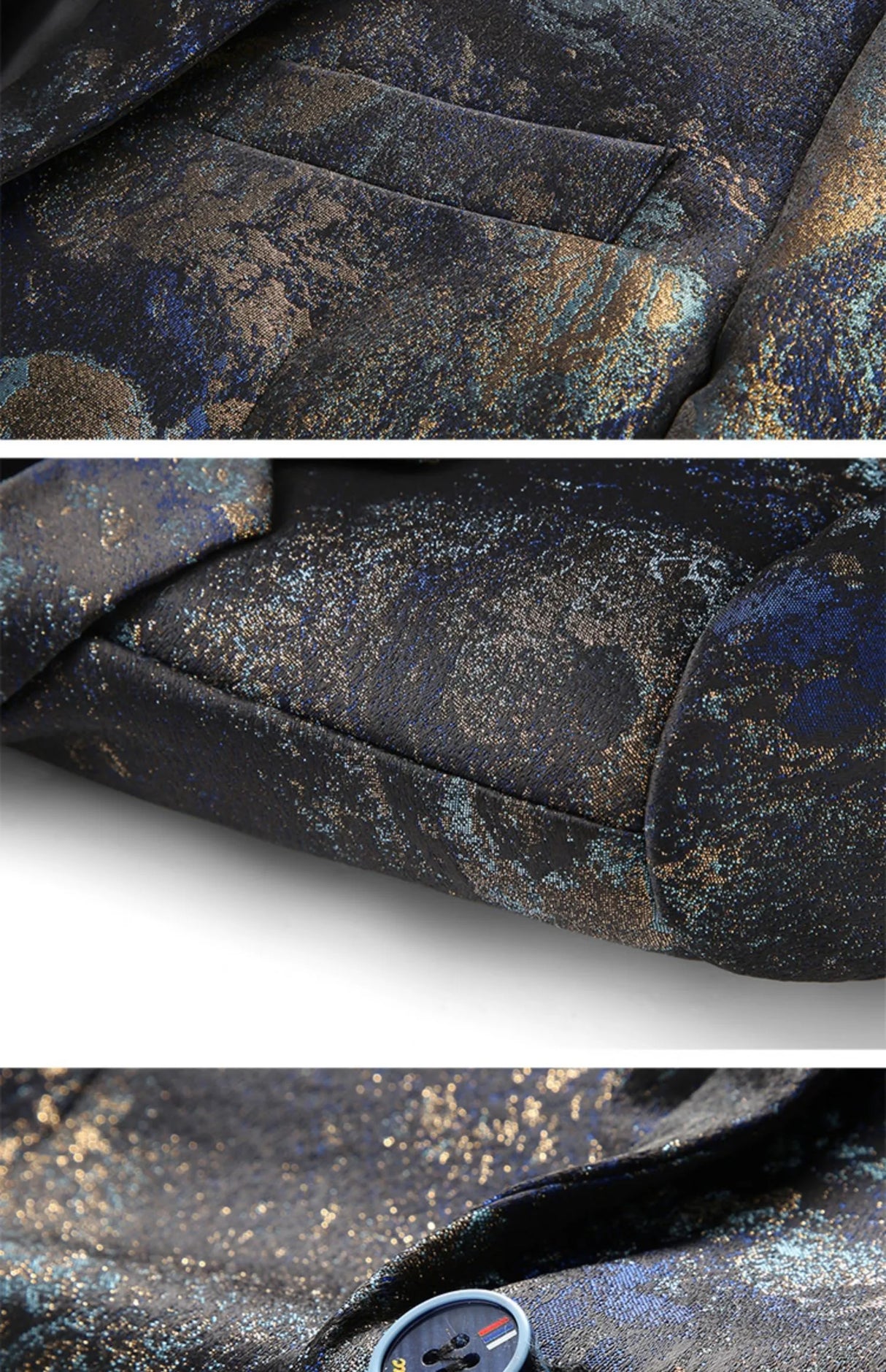 جاكيت رجالي للتدخين بنقشة زهور مقاس كبير