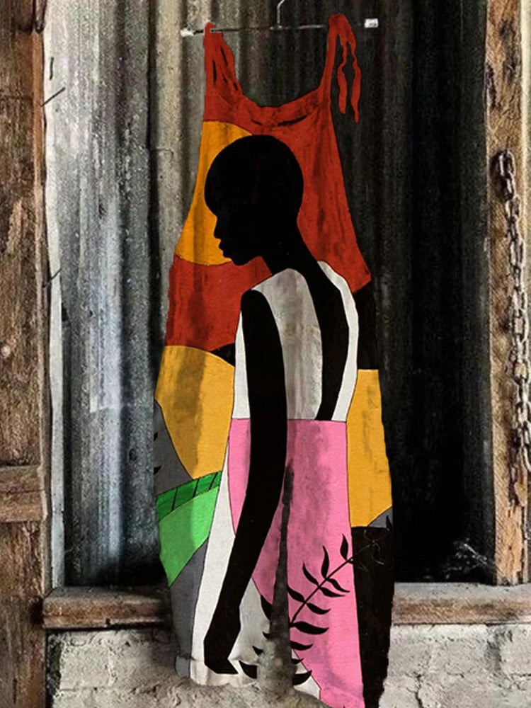 شورت نسائي من قطعة واحدة بطبعة تجريدية