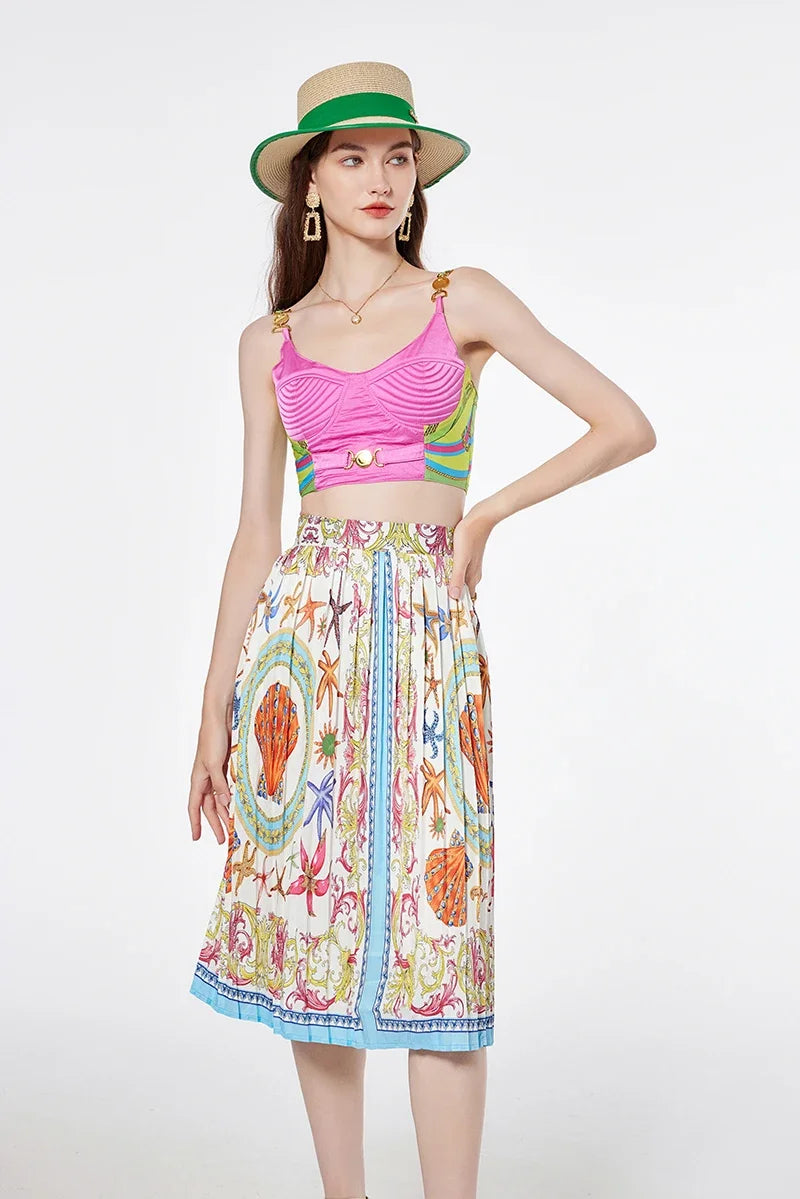 Women's Crop Top & Skirt Set