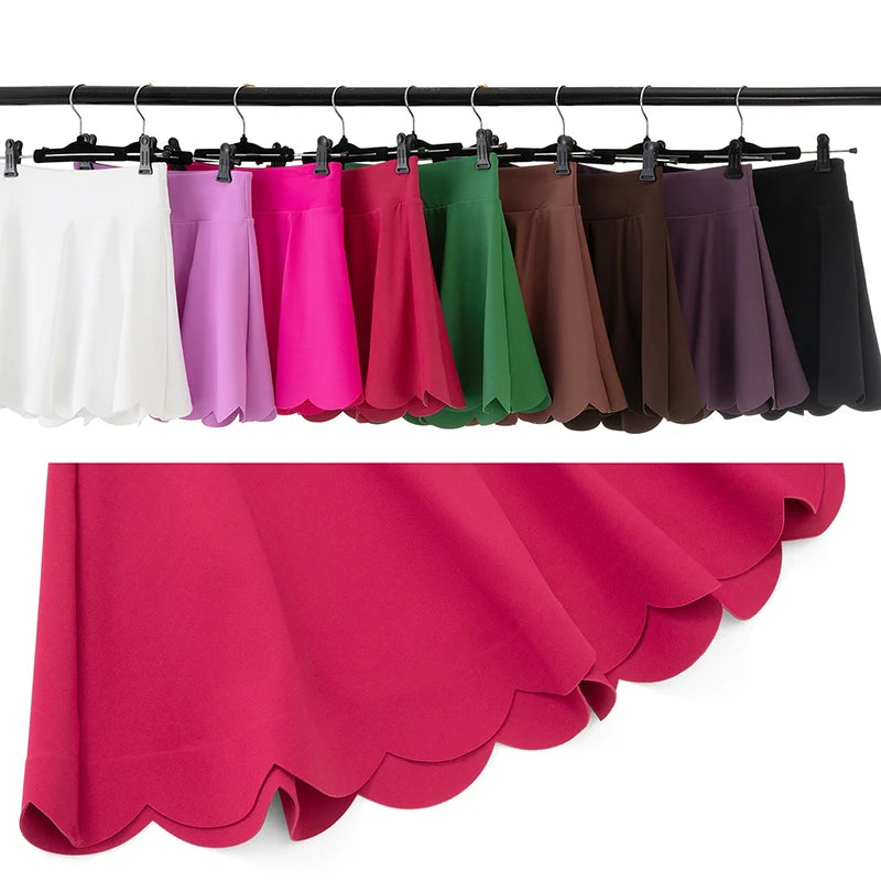 طقم تنورة تنس لياقة بدنية للنساء مكون من 3 قطع