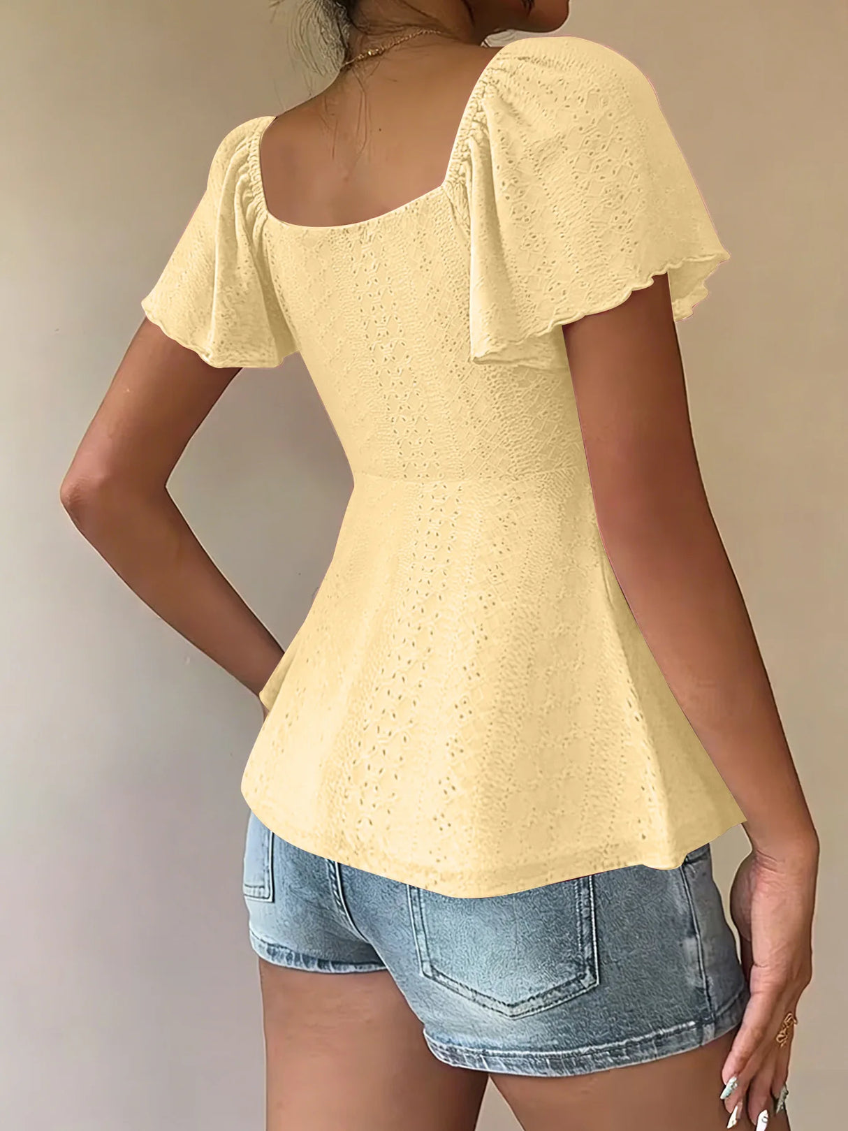 Luna Lace-Up V-Neck Blouse