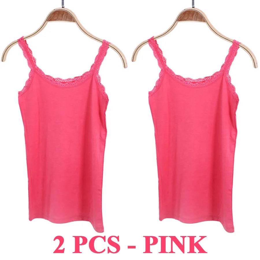 قميص داخلي نسائي من القطن والدانتيل