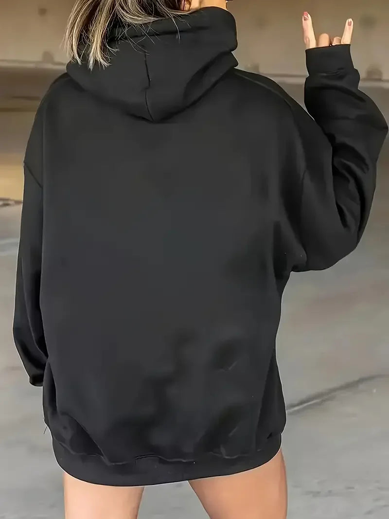 هودي نسائي بمقاس كبير - طبعة بوردر كولي