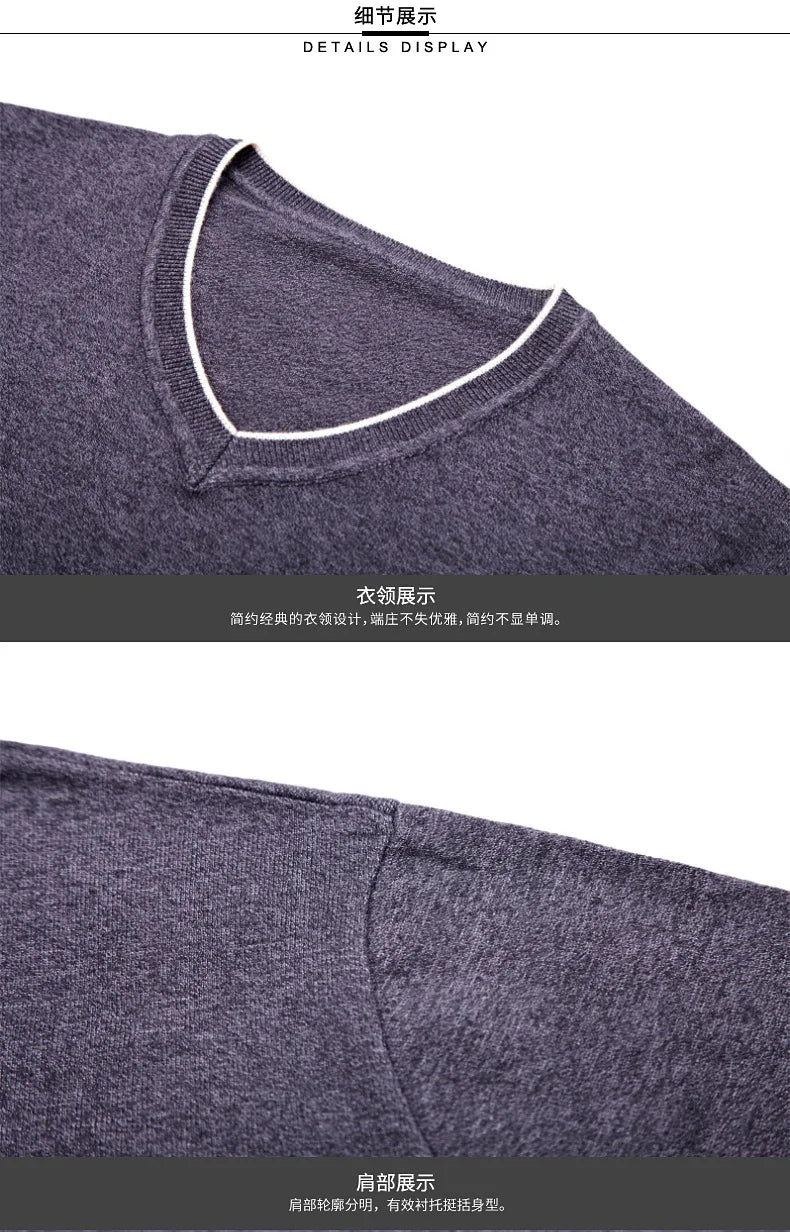 سترة رجالية محبوكة برقبة على شكل حرف V بمقاسات كبيرة