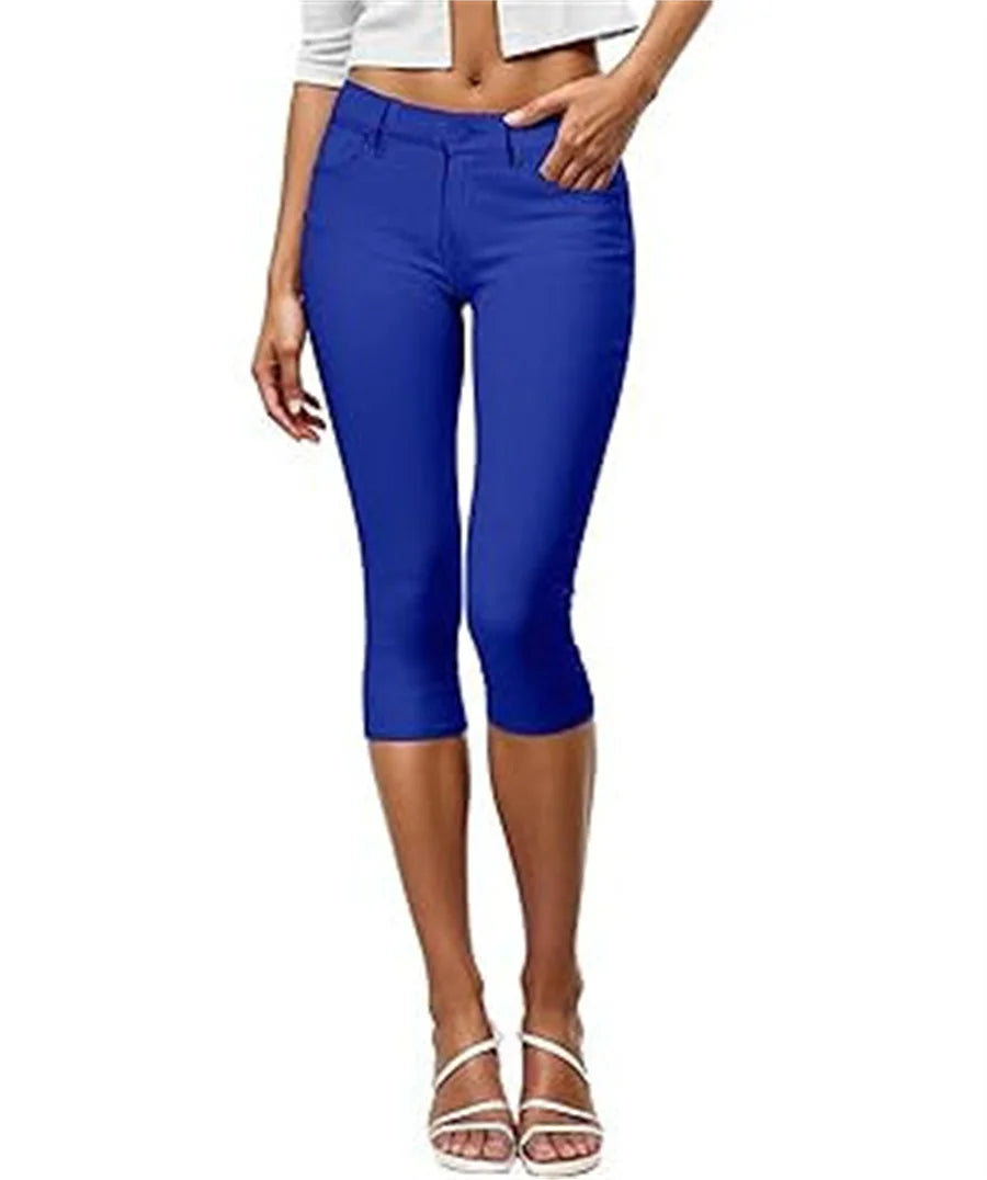 Women Cropped Color Capris